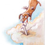 fliegender Dackel Illustration kiwiform